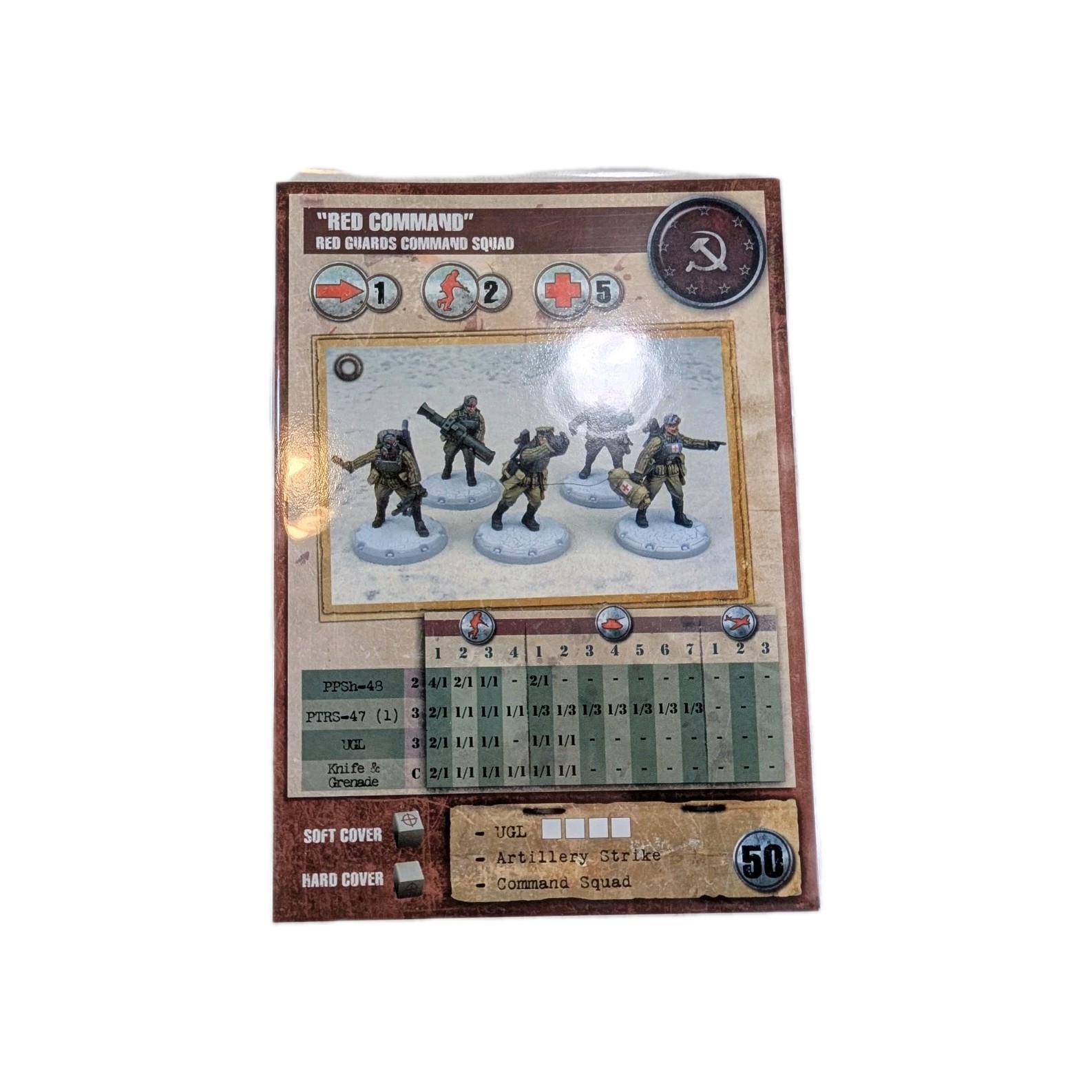 Dust Tactics Red Guards Command Squad Miniatures PRO PAINTED