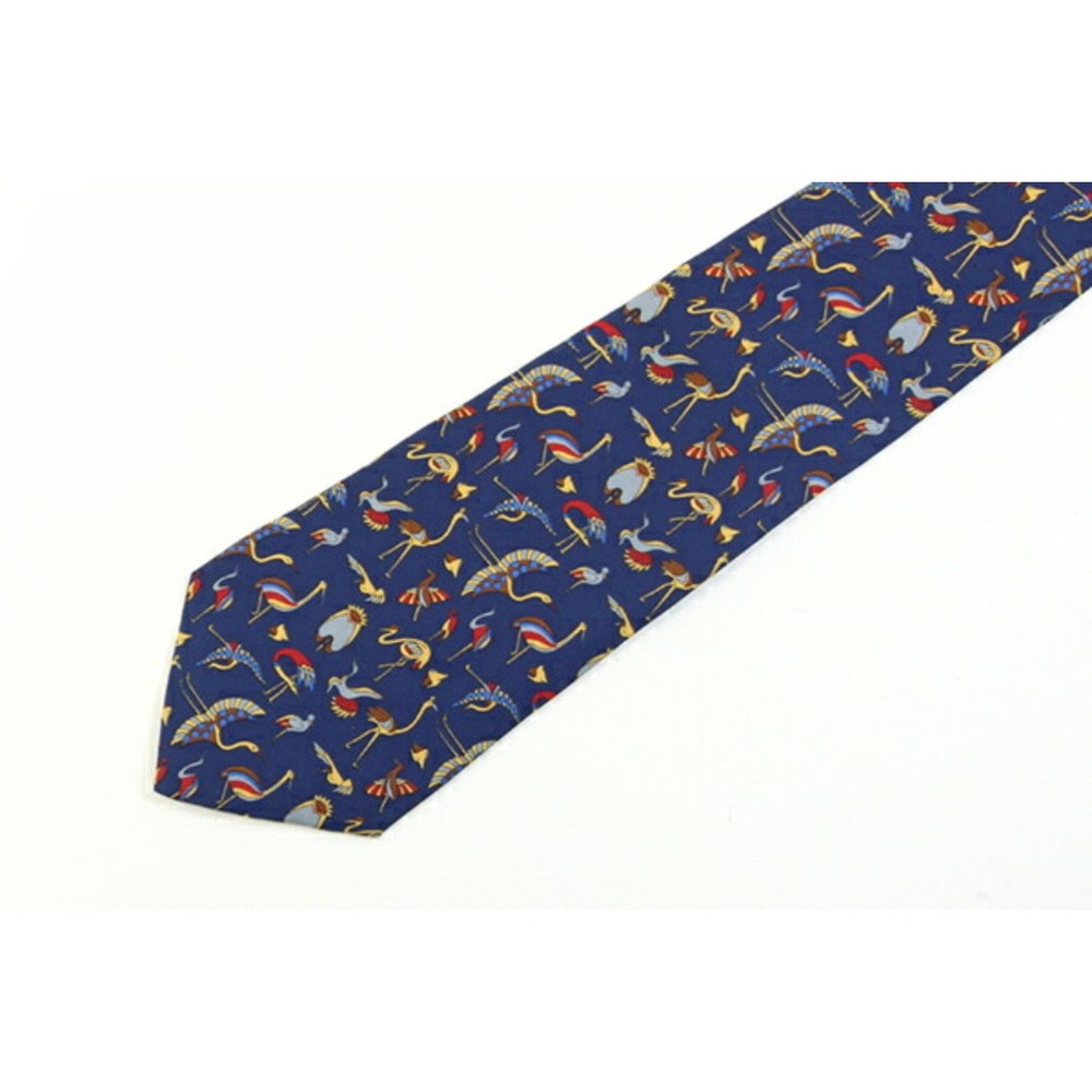 Ferragamo Tie 35 4593 Navy Used