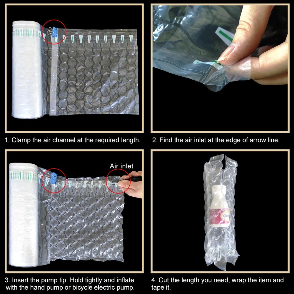 Hijelyn Inflatable Bubble Cushioning Wrap Roll Bottle Shipper Protector Sleeve