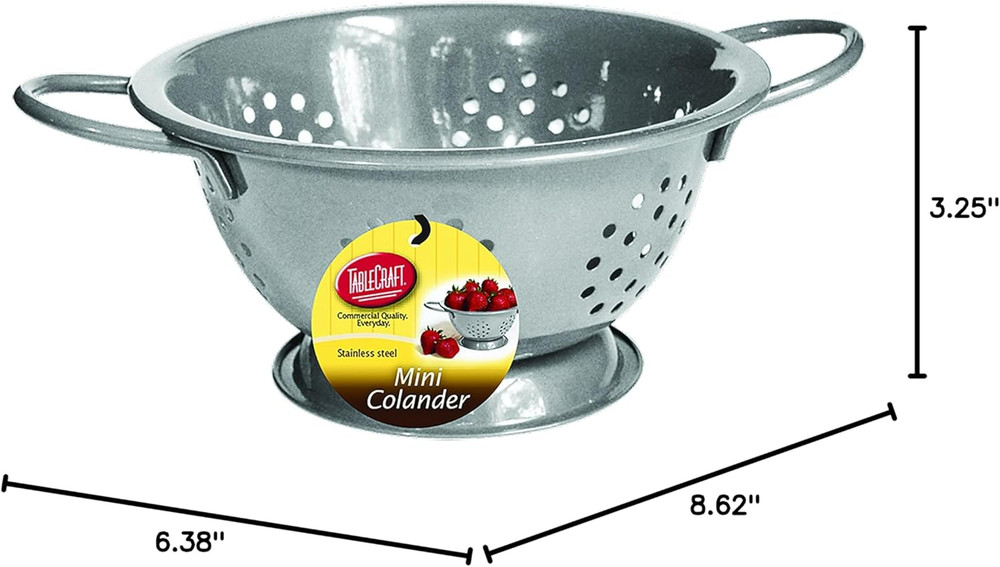 0.75 Quart Mini Colander, Silver