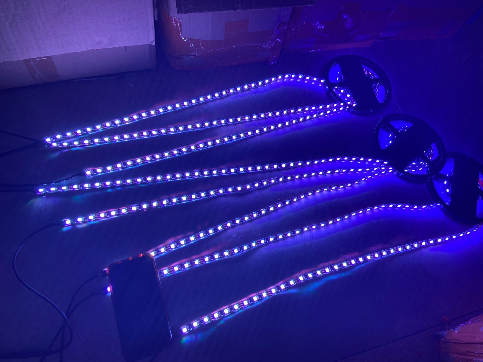 Tinted Blackout x8PCS 4FT APP+Remote CHASING Dream Color Strips Slingshot Lights