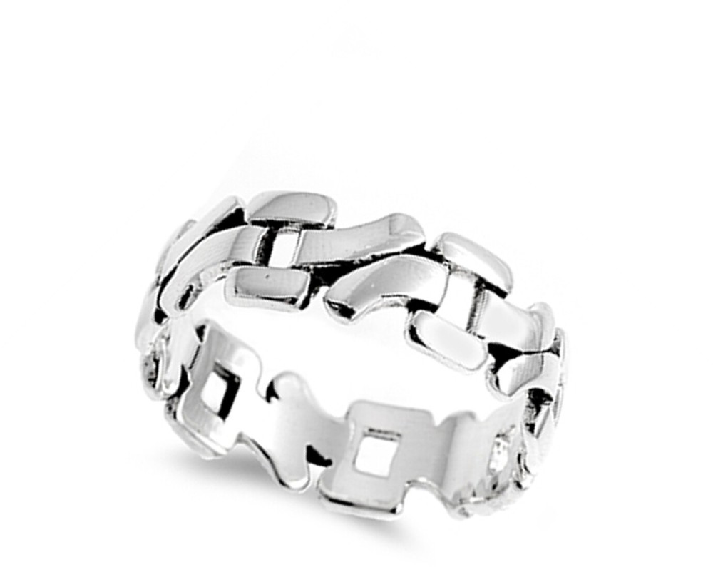 Oxidized Eternity Stackable Wedding Ring New 925 Sterling Silver Band Sizes 7-15