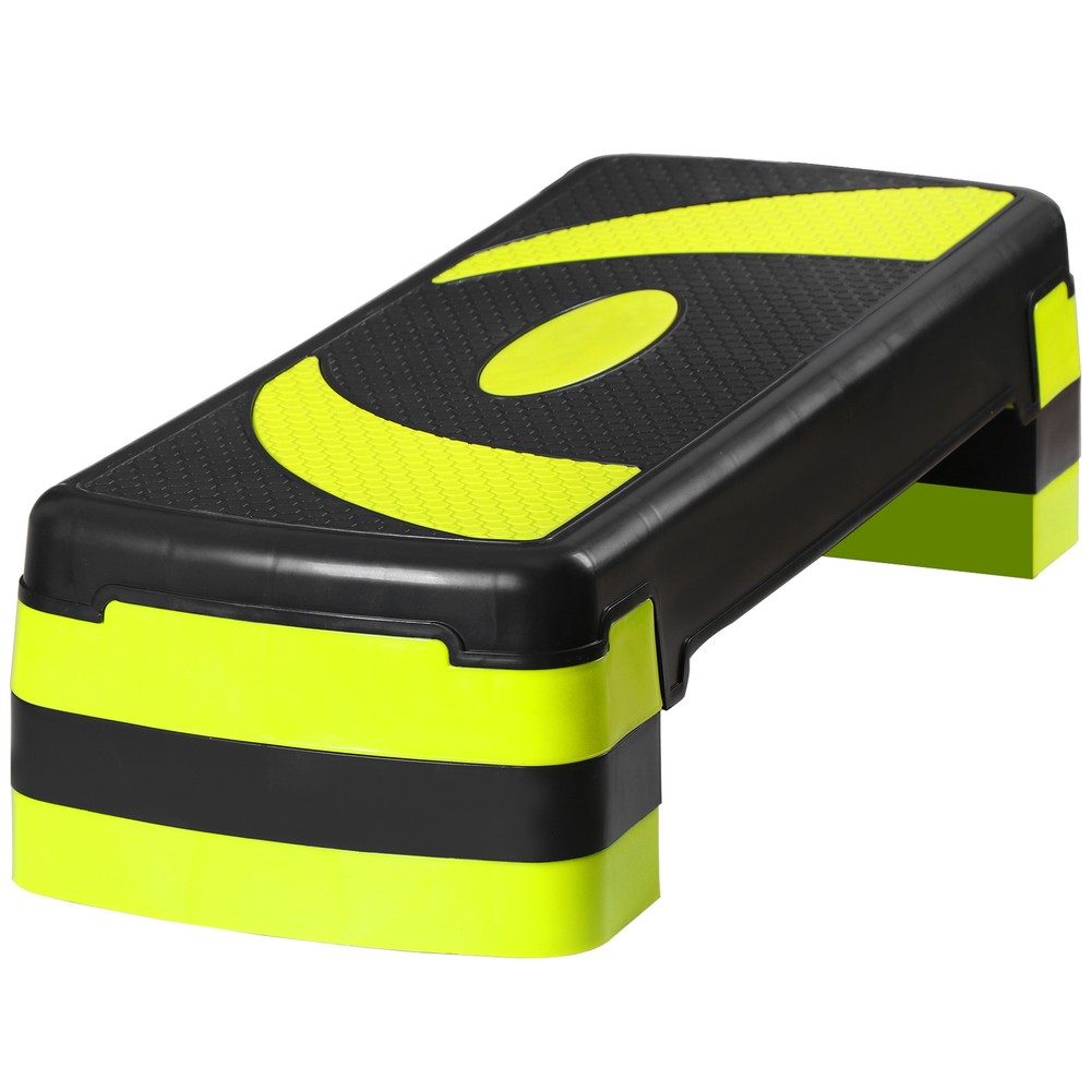 Adjustable Aerobic Stepper Workout Step with 4 Risers Exercise Platform Trainer