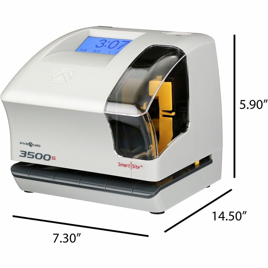 Pyramid Technologies 3500SS Time Clock & Document Stamp Light Gray