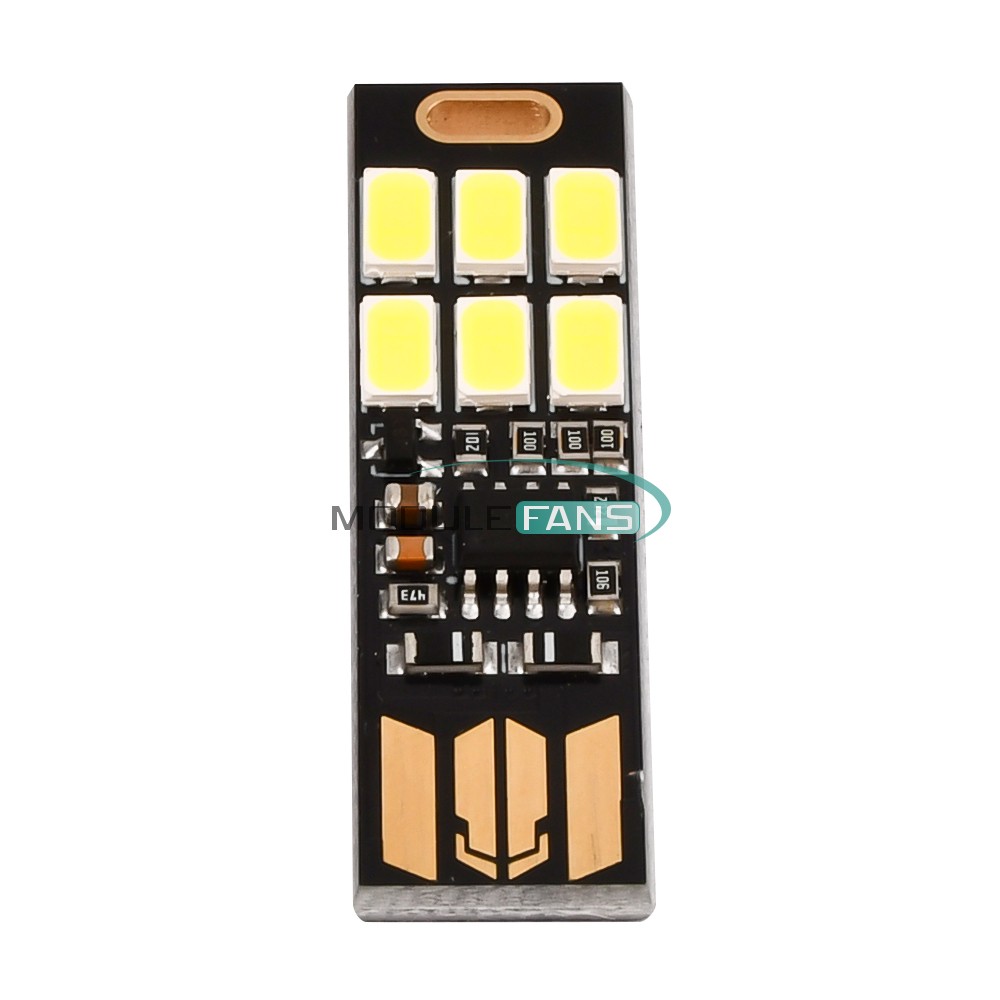 5PCS Mini Portable USB 6LED Light Touch Sensor Dimmable Night Light Module