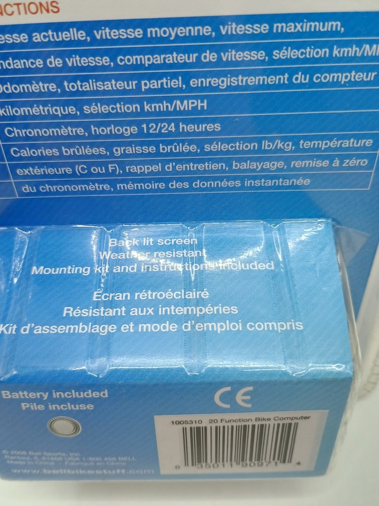 Bell Cyclocomputer with Calorie Counter Bell Cycling Computer 20 function