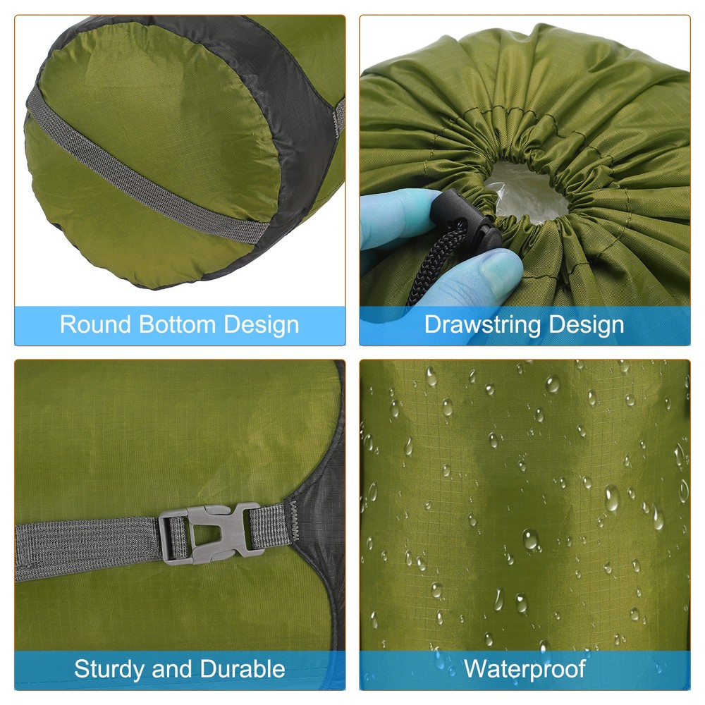 Compression Stuff Sack, 35L XL Size Waterproof Sleeping Bag, Dark Green