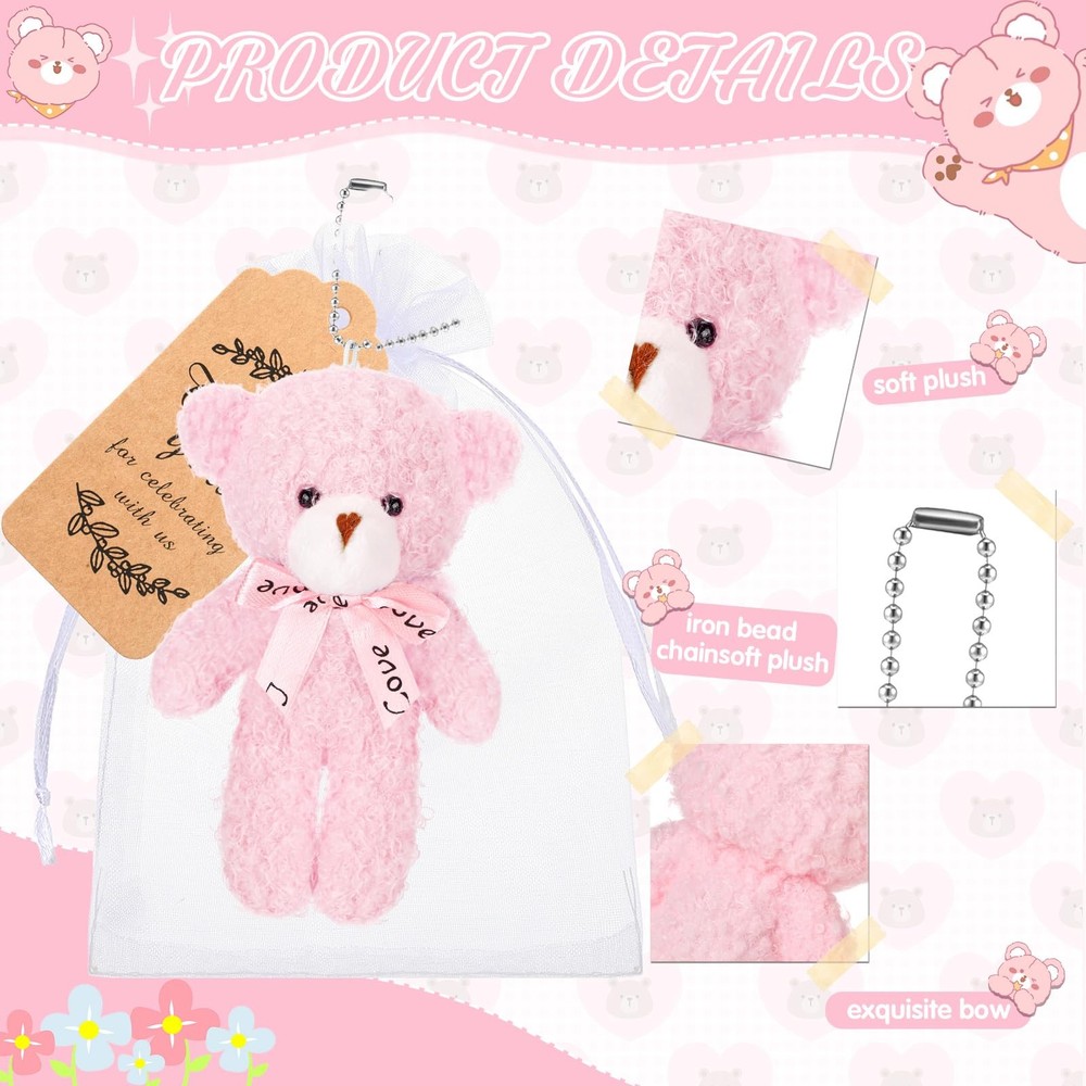 60 Pcs Tiny Stuffed Bear Baby Shower Decorations, Include 4.7 Inch Soft Bear ...