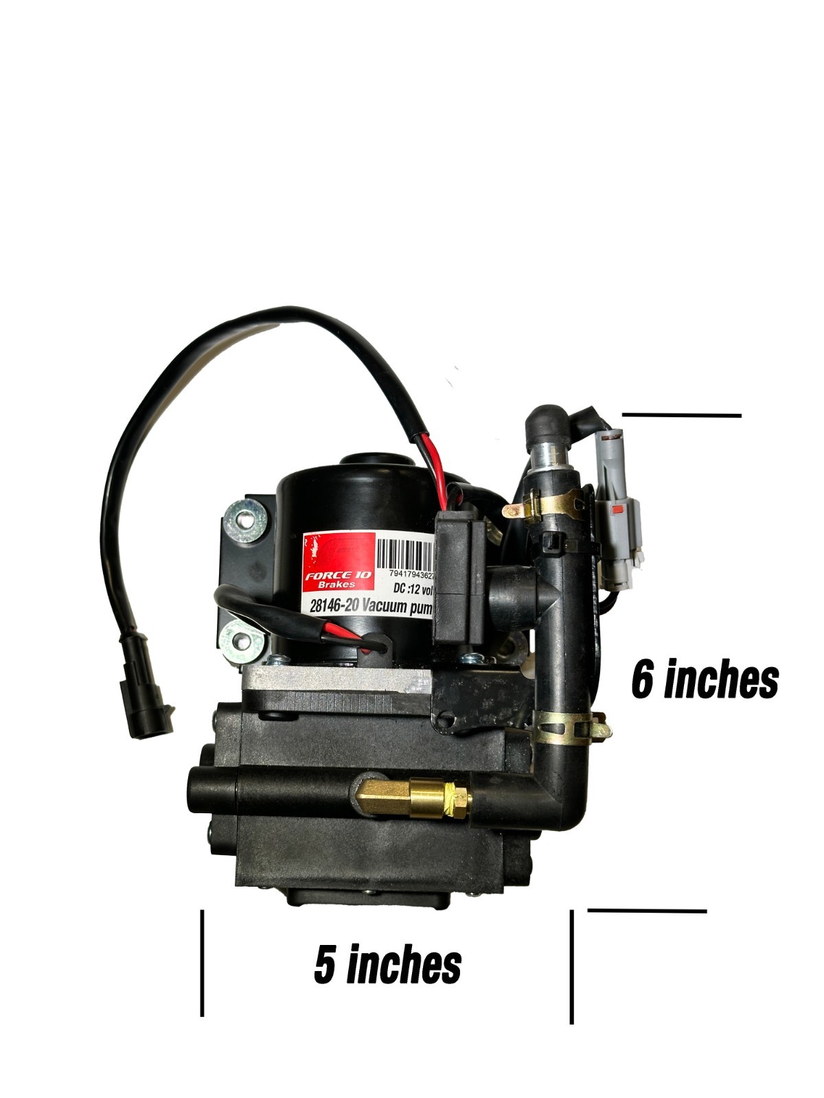 Brake Booster Vacuum Pump - High power Dual piston pump 12 V "Plug and Play"