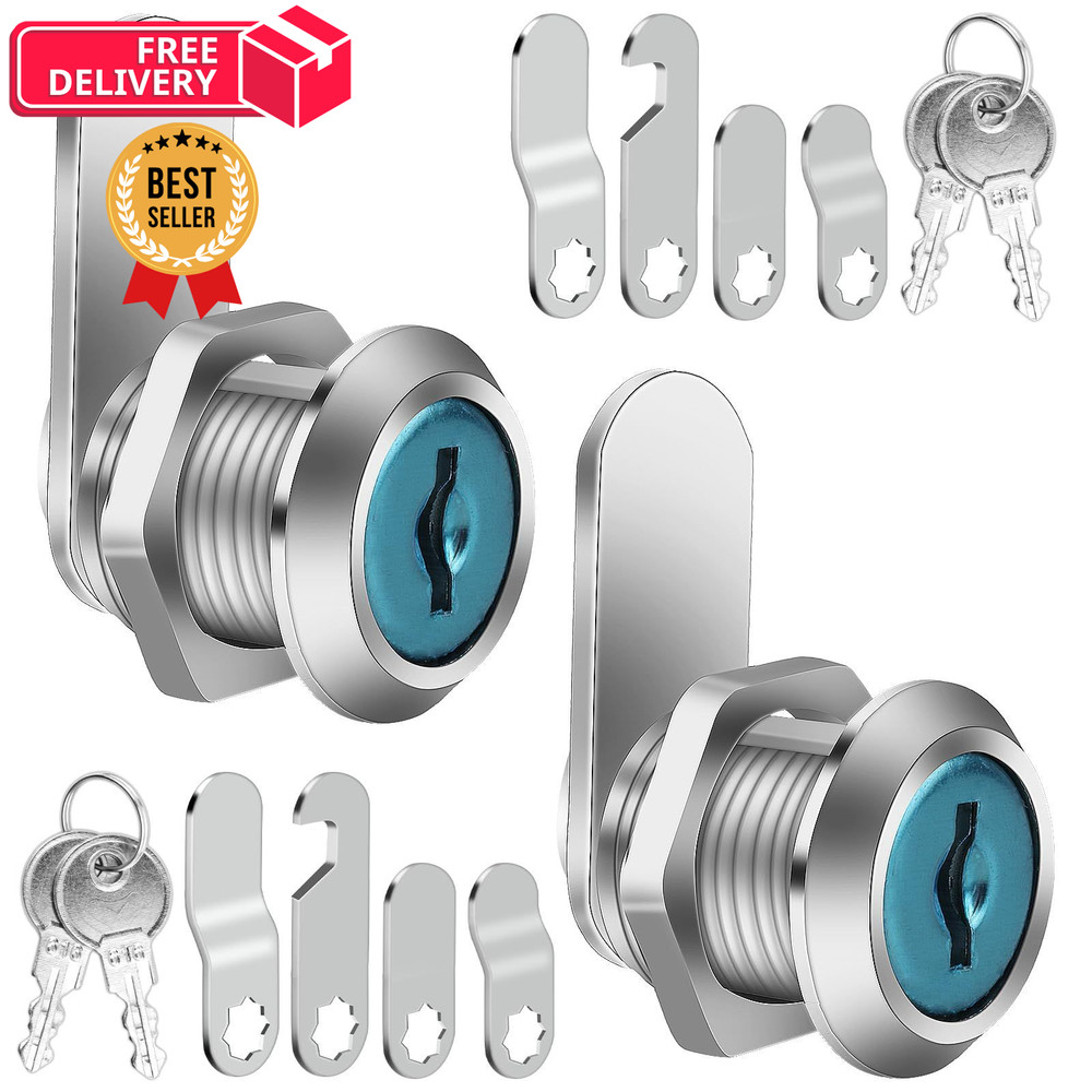 2 PCS Mailbox Locks, Lock 16 mm, Comes with 4 Different Silver