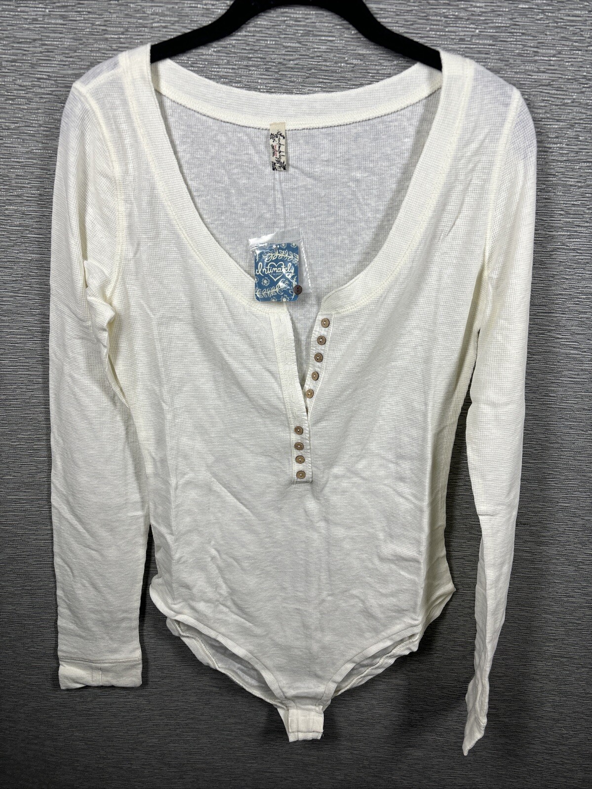 NEW Intimately Free People Dylan Thermal Bodysuit Ivory Size L