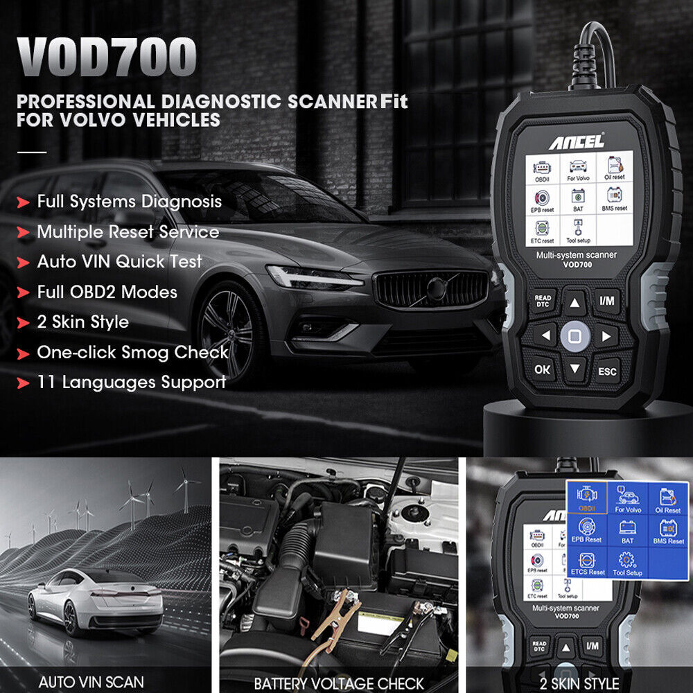 ANCEL VOD700 Auto OBD2 Full System Diagnostic Code Scanner For VOLVO BMS ABS SRS
