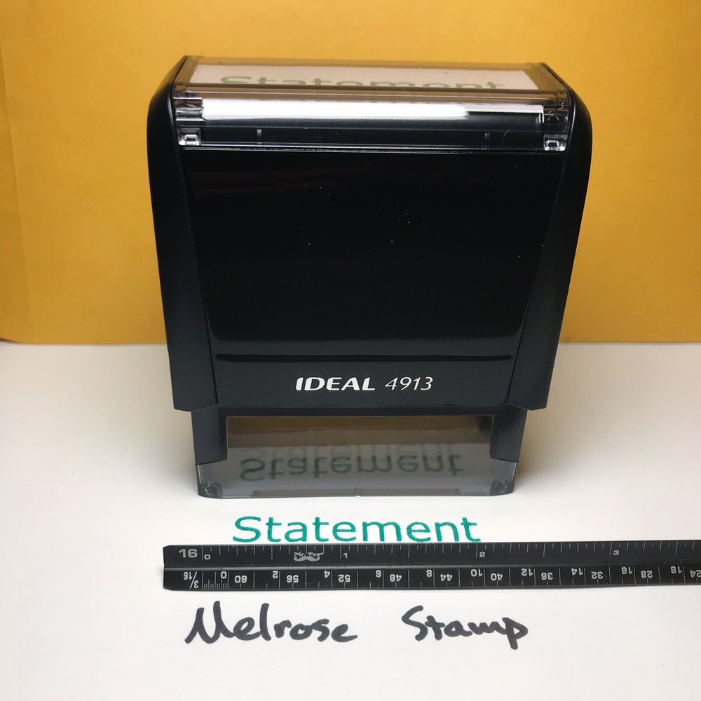 Statement Rubber Stamp Green Ink Self Inking Ideal 4913