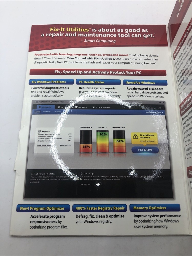 Fix-It Utilities Professional Software Opened