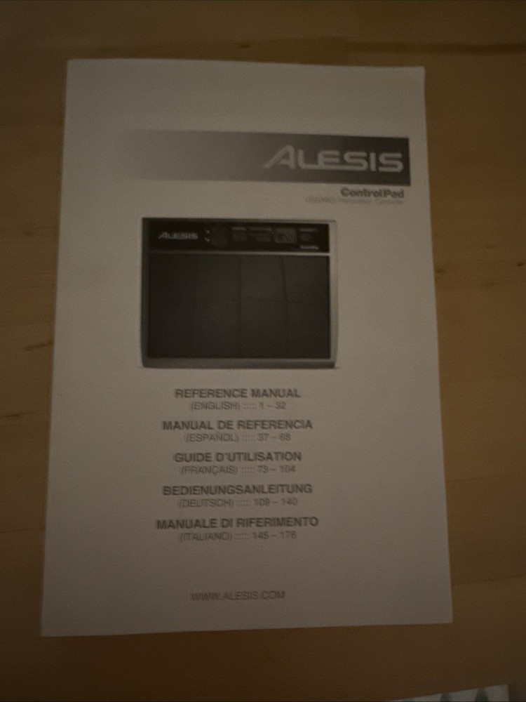 REFERENCE MANUAL only ALESIS Control Board USB/MIDI Percussion Controller