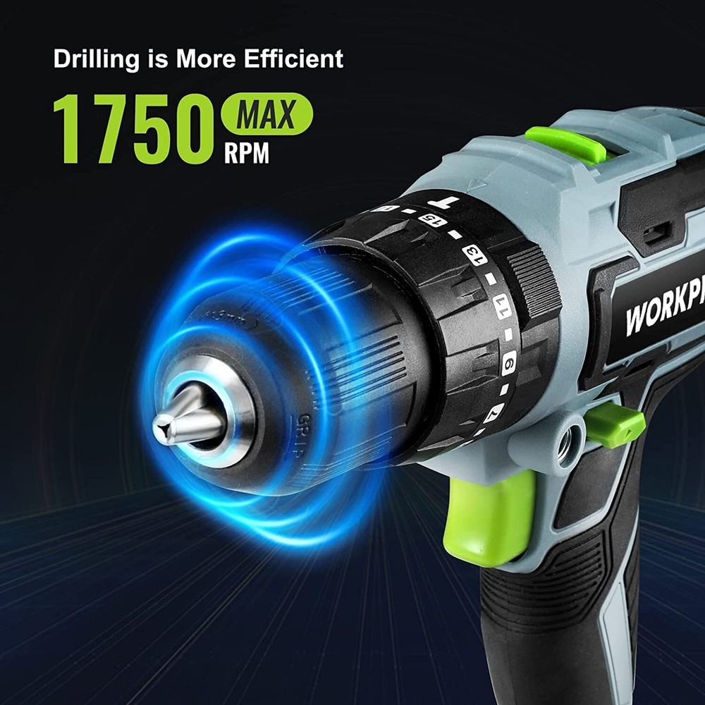 WORKPRO 20V Max Cordless Drill Driver Set Impact Wrench Drill Tool W/Accessories
