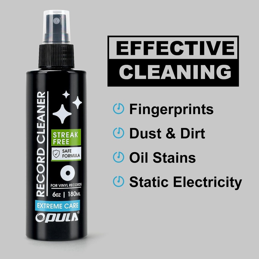 Vinyl Record Cleaning Solution 180ml - Remove Dirt, Debris, Fingerprints