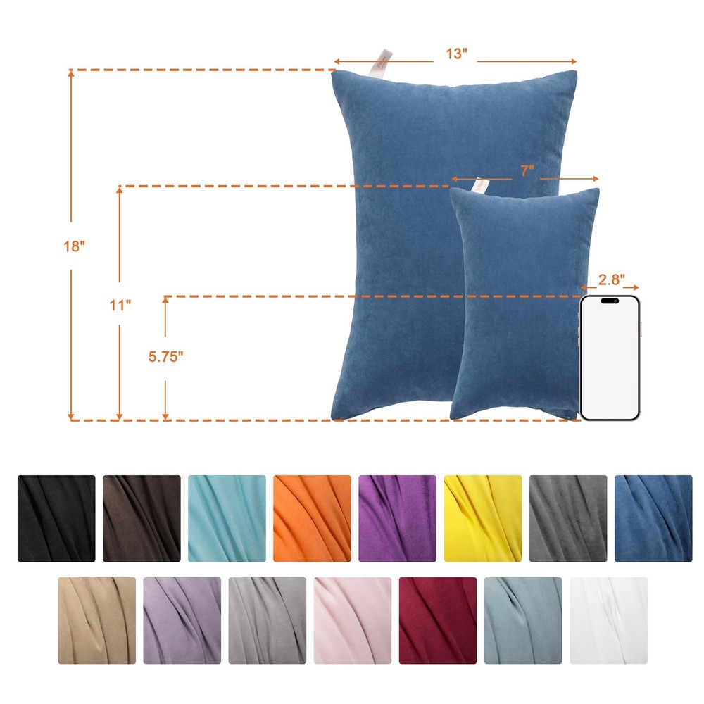 NTBAY Tiny Pillows, Down Alternative 7"x11" Microfiber 11"x7", Denim Blue