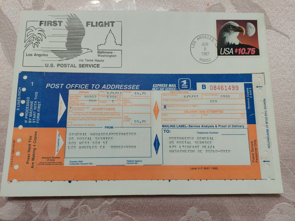 SC#2122 $10.75 SPECIAL FLIGHT COVER