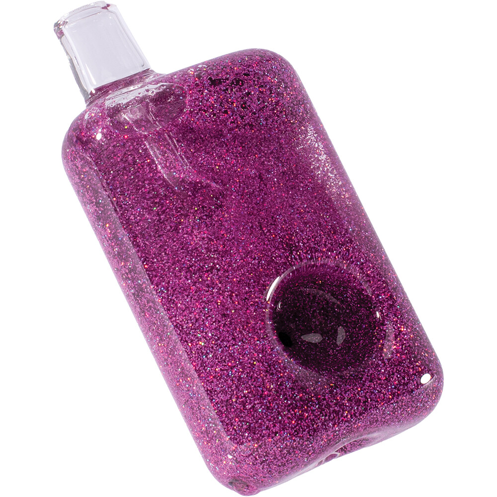 4" Square Liquid Glitter Hand Pipe