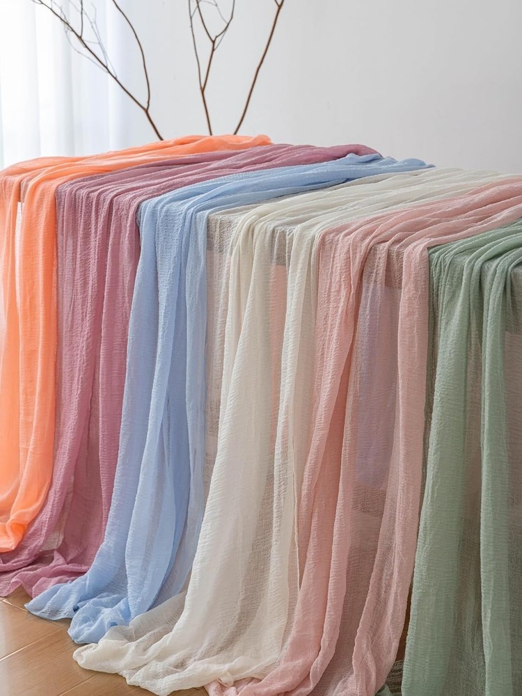 3Pcs Sage Green Spring Easter Cheesecloth Table Runner 120 Inch 10 FT Rustic ...