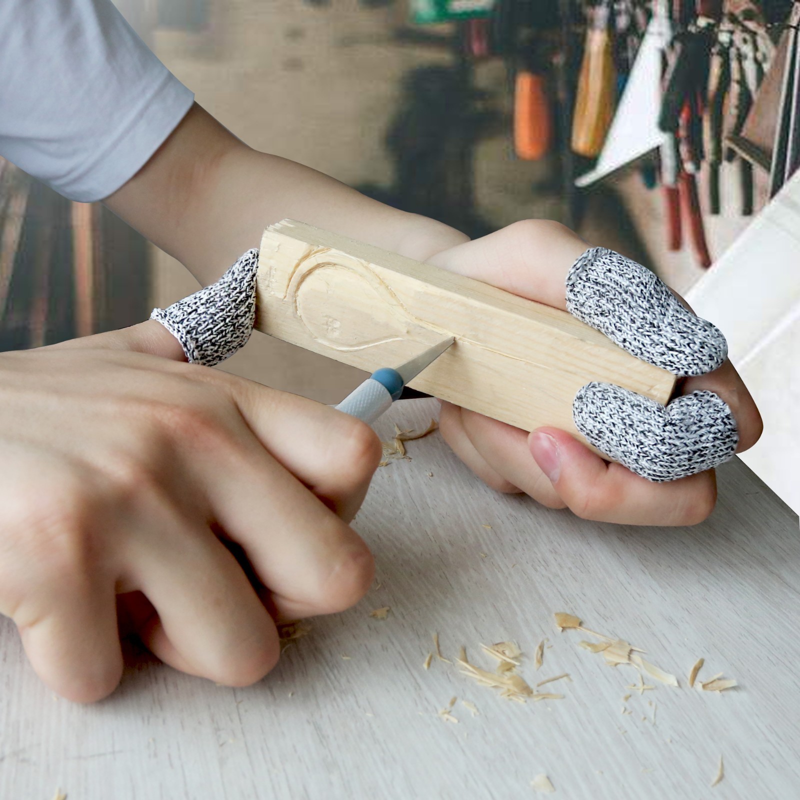 EvridWear Finger Thumb Cots Cut Resistant Protection Glove Safety 2 sizes 20PCS