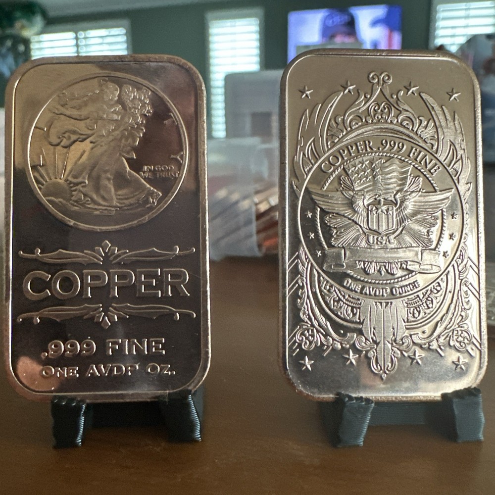 WALKING LIBERTY 1oz AVDP Solid .999 Fine Copper Bar