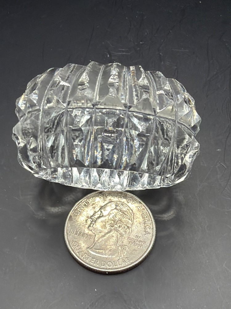 Federal Glass Clear Elegant Pear Optic Pattern Salt Dips Cellars