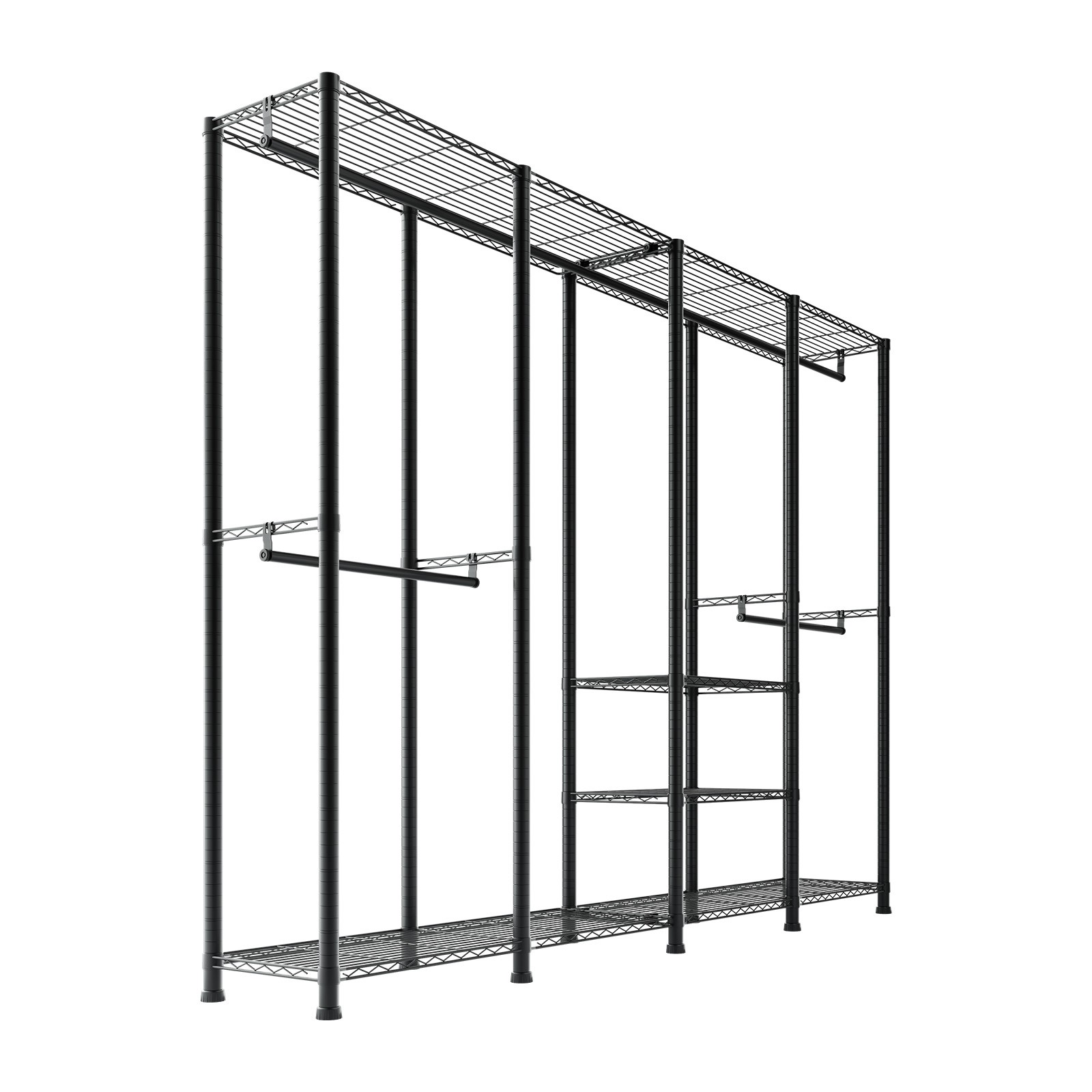 Uimoso Adjustable Height Garment Rack with 4 Hanging Rods for Clothes Storage