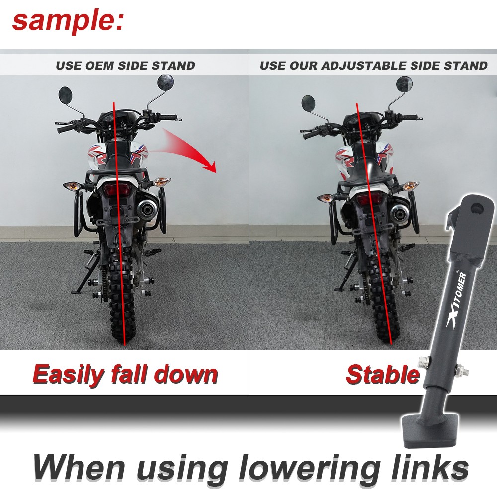 Fit For Yamaha YZF-R3 2015-2025 Adjustable Kickstand & Suspension Lowering Link