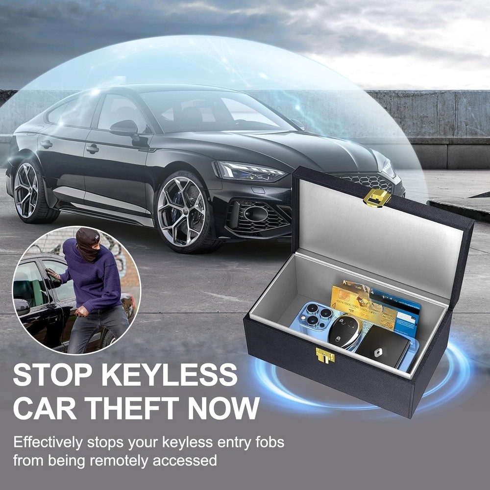 Shielding Case (Includes Faraday Bag for Car Keys, Car Key Signal Blocking Case,