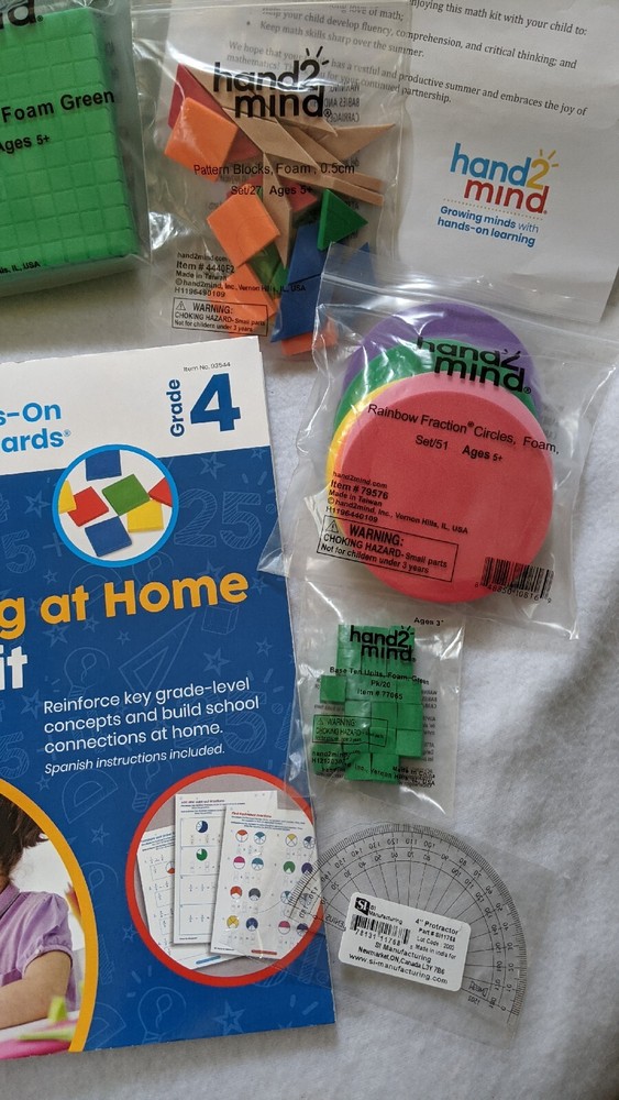 Hand2mind Math foam base classroom set 200 pc learning class 4th Grade Book