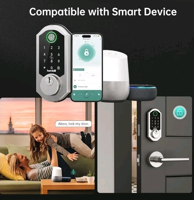 Smart Lock Deadbolt Keyless Entry With Keypad -Alexa/Google Compatible