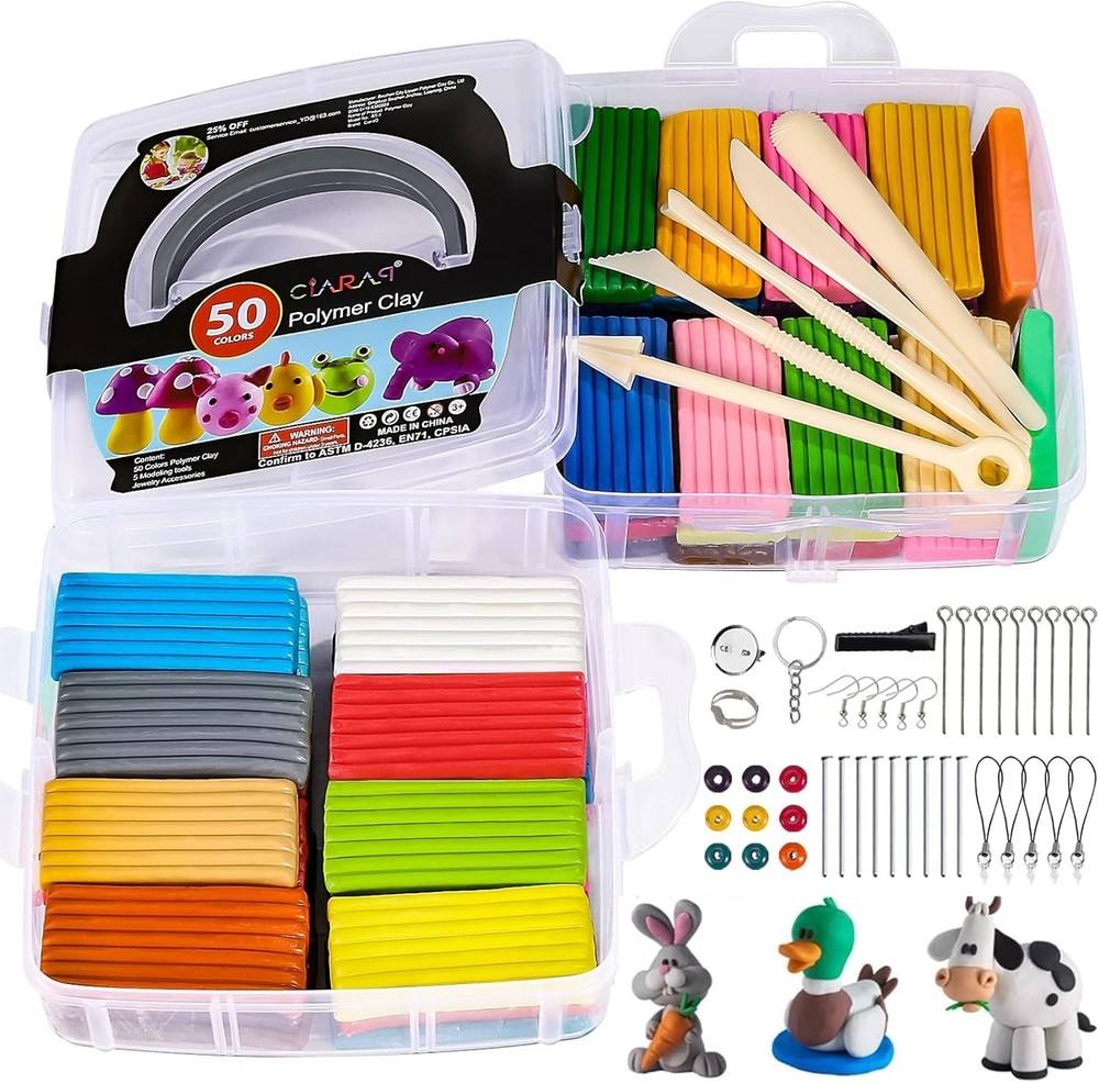 Kid-Friendly 50 Color Clay Sculpting Kit