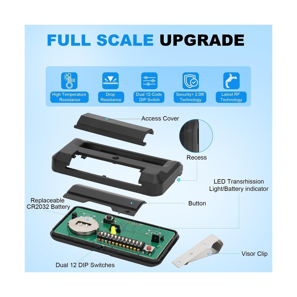 Upgrade 811LM Remote for liftmaster with Encrypted DIP Programming ... Fast Ship
