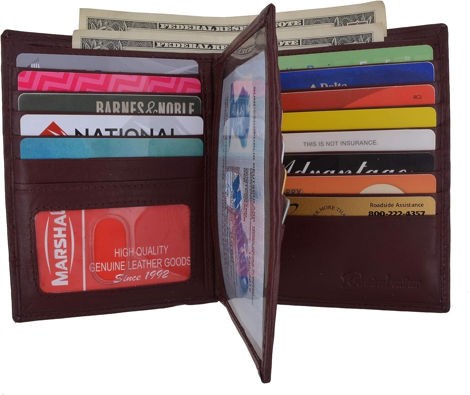 Men's Genuine Leather Bifold Wallet Hipster Credit Card ID Holder RFID Blocking