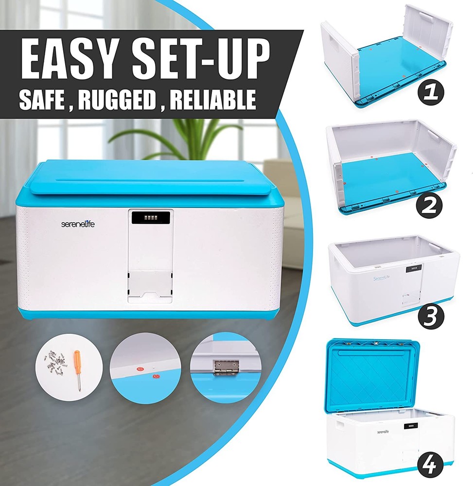 SereneLife SLSBIN21LB Locking Storage Container Bin