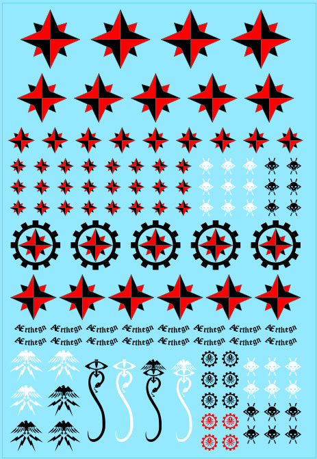 A6 - Black Red Star Mechs Transfer Sheet