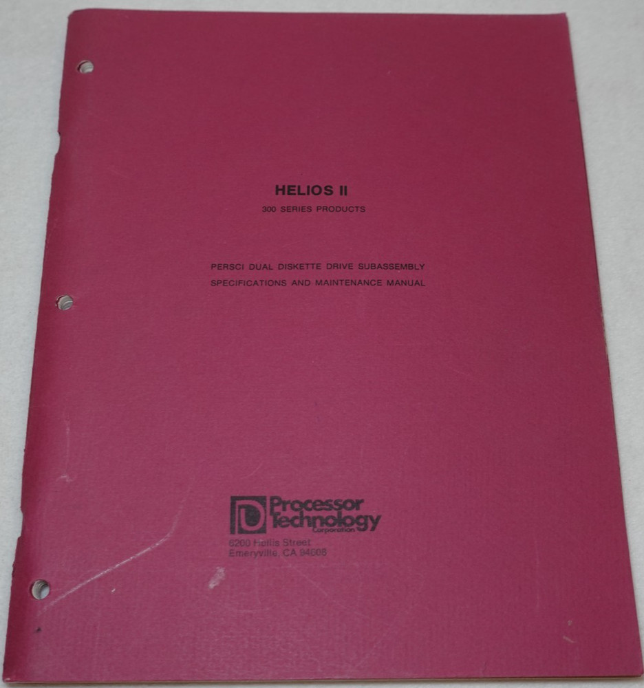Helios II Persci Dual Diskette Drive 1977 Processor Technology Publication