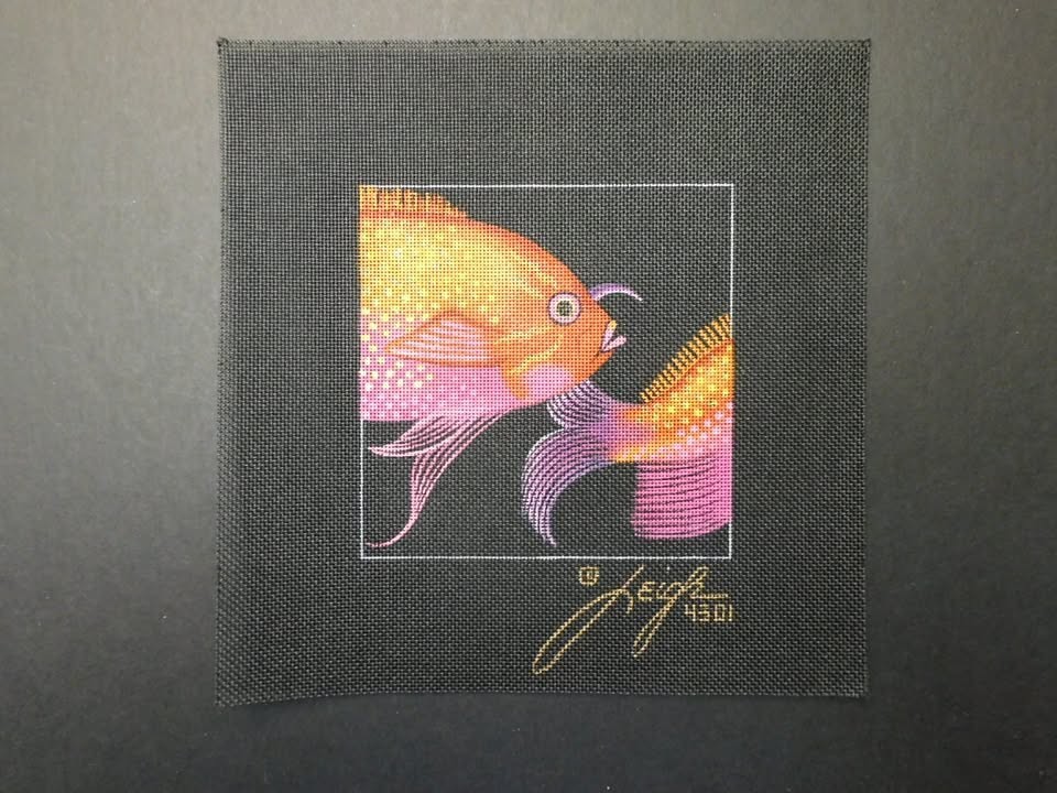 Goldfish Design by Leigh (SB32) Hand Painted Needlepoint