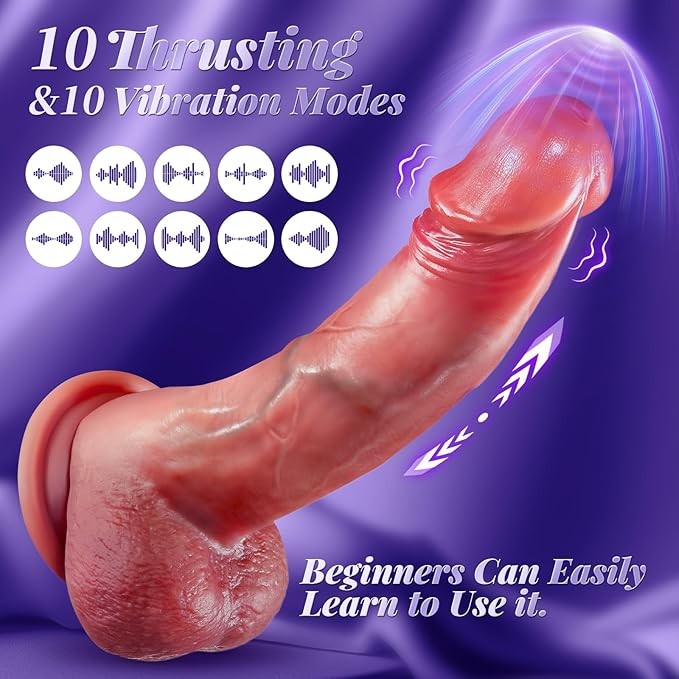 8" Realistic Dildoes Thrusting Vibrating Remote Sex Toys for Women Masturbation