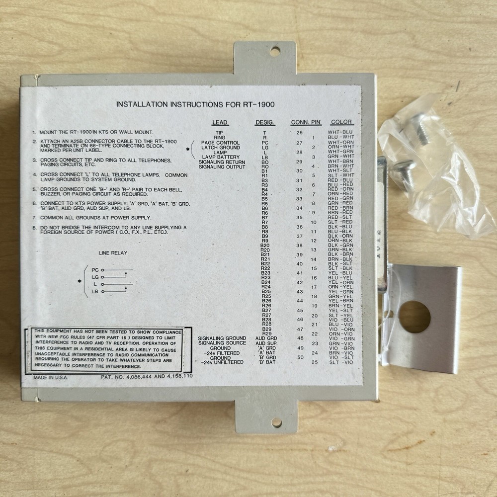 TELCO TONE COMMANDER RT-1900 Antique Rotary Dial Intercom System With Manual