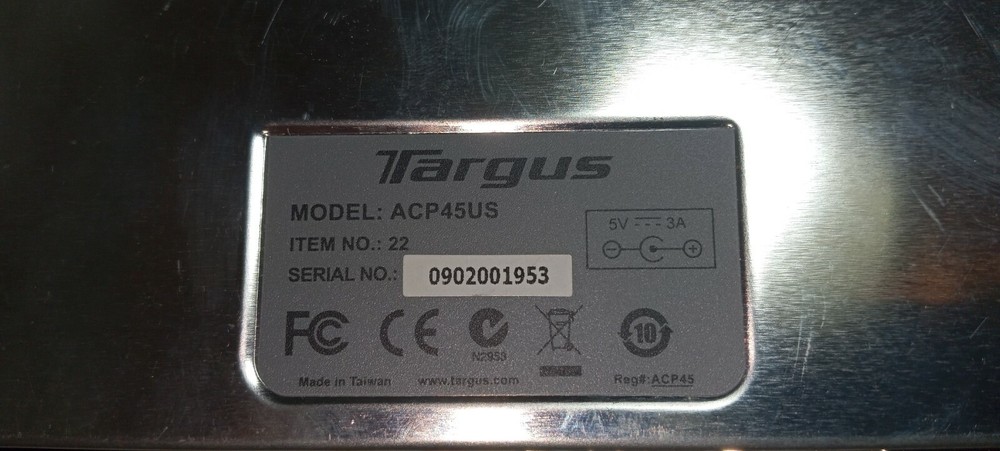 Targus ACP45US Docking Station W/ Digital Audio