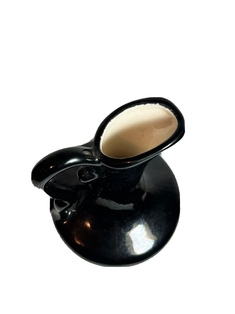 Handmade Ceramic Black Pottery Jug Pitcher Vase 8 in Tall