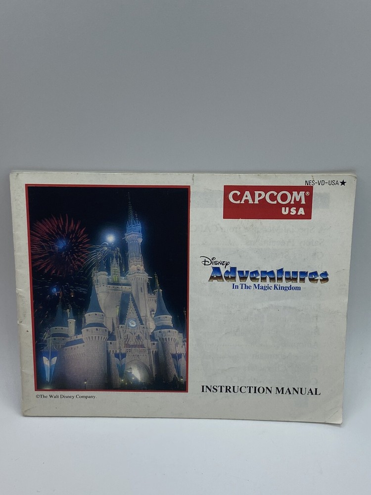 Nintendo Disney Adventures In The Magic Kingdom NES Manual Only, 1990 Capcom