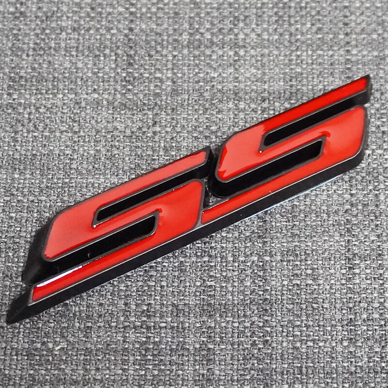For SS Badge Fender Trunk Emblem Decal Red -3Pc