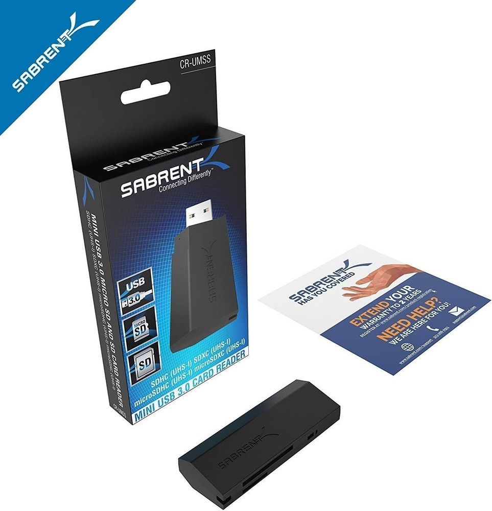 SuperSpeed 2 Slot USB 3.0 Flash Memory Card Reader for Windows, Mac, Linux, a...