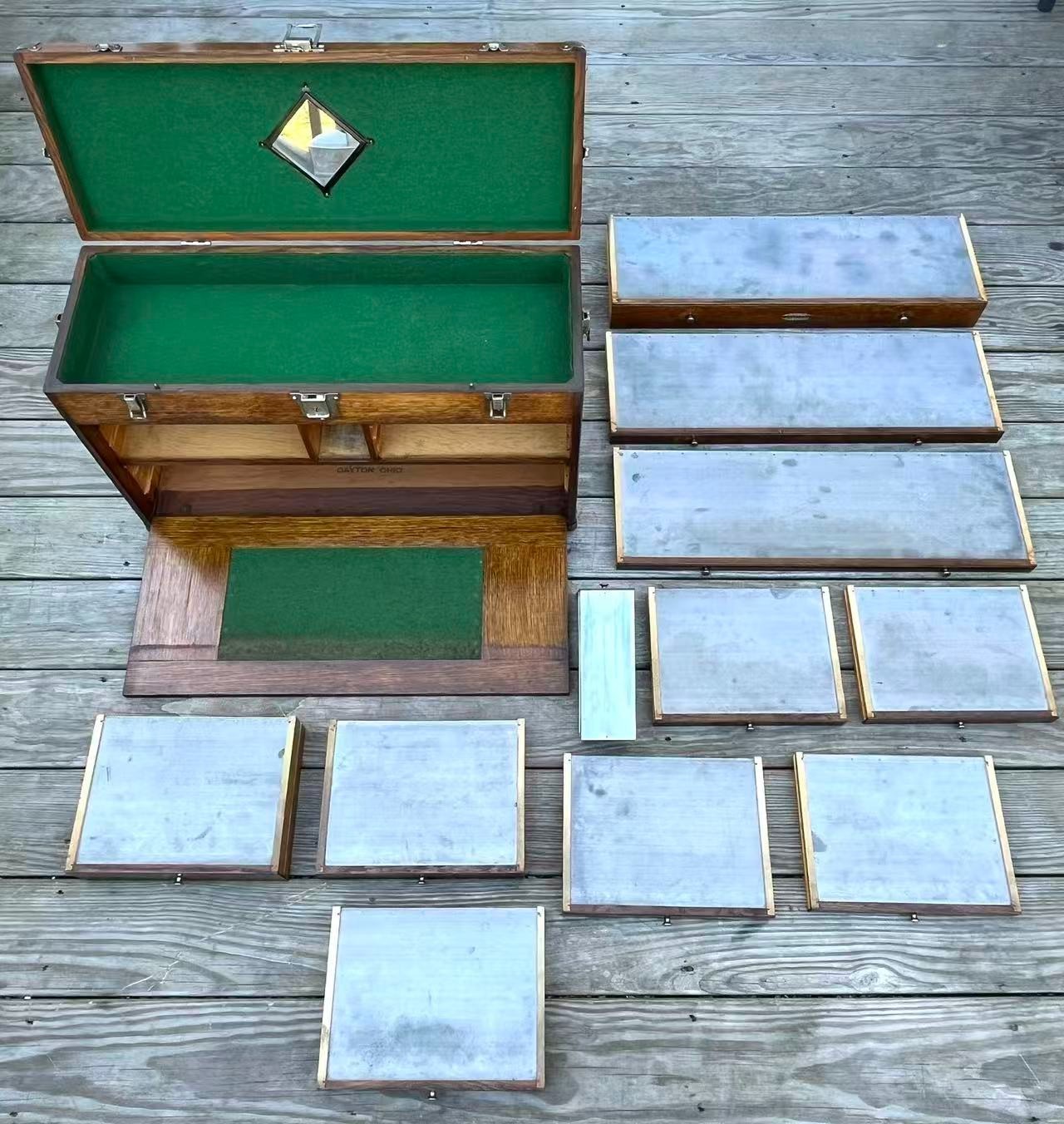 Vintage H. Gerstner & Son 11 Drawers Oak Wood Machinist Tool Chest Box Model 052