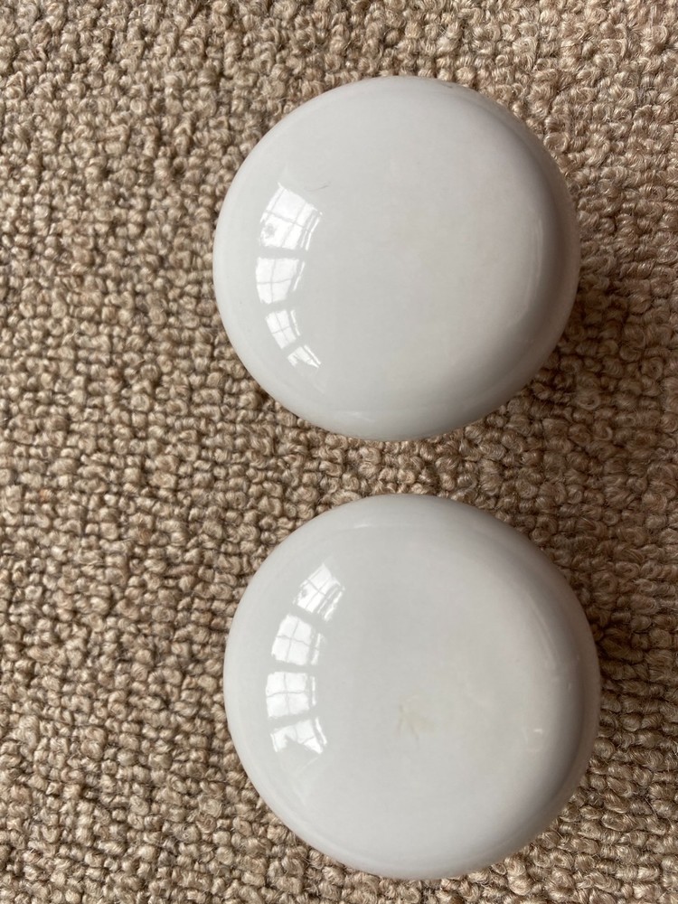 Vintage white Porcelain Door Knobs x2