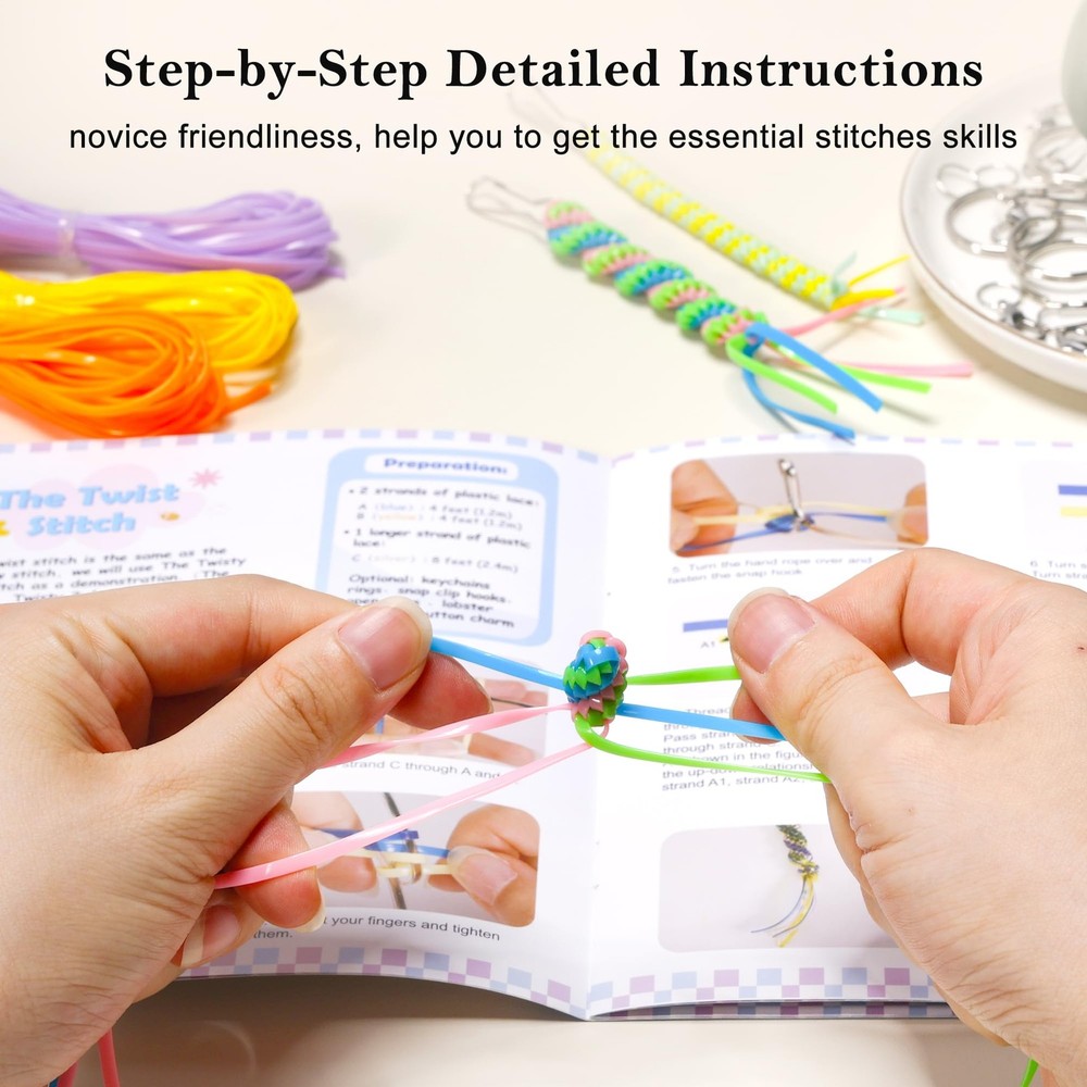 PP OPOUNT Lanyard String Kit for Friendship Bracelet & Keychain Solid Color